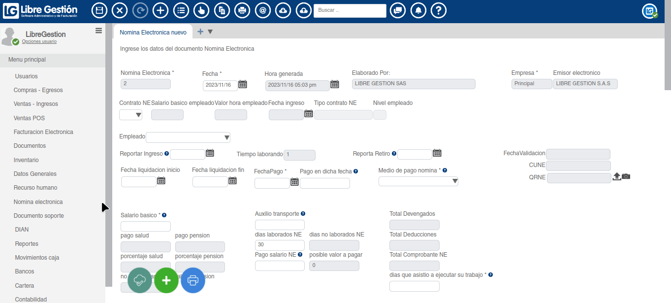 En este gif te explicamos cómo crear un ajuste de nómina electrónica en el software.